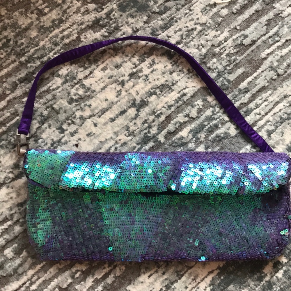 Armani exchange glitter sequin clutch